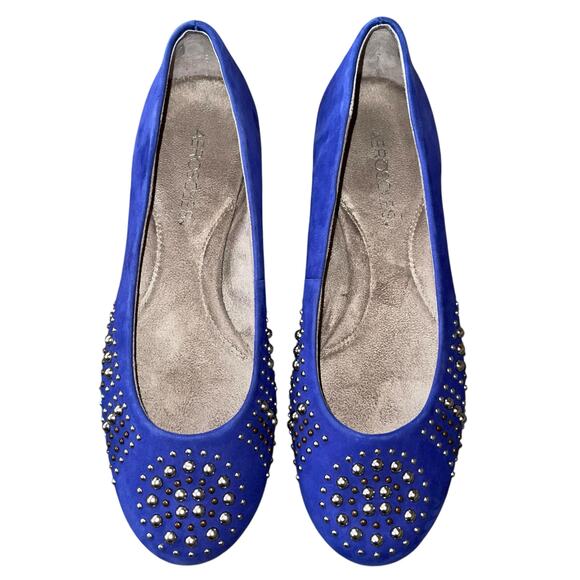 Aerosoles Suede Leather Ballet Flats Becxtreme Purple Studded Comfort - Picture 1 of 8